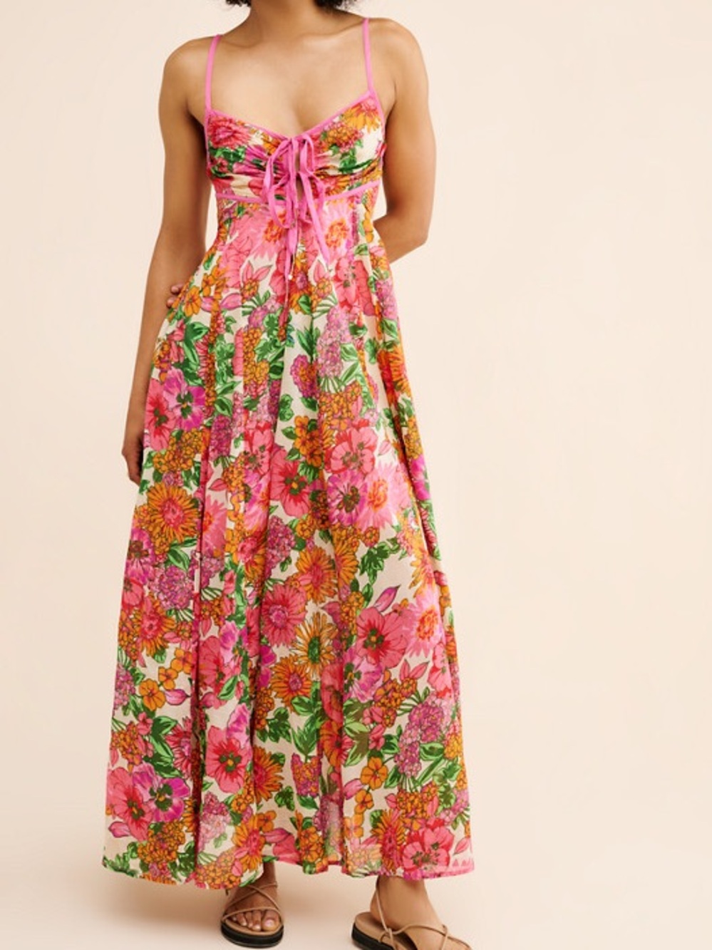 Free People Dream Weaver Maxi Dress in Pink Floral Size Small Boho